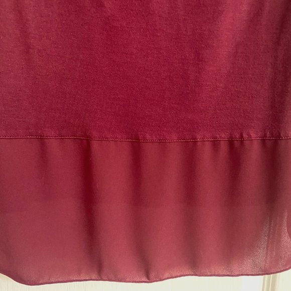 Loft Burgundy Rayon Sleeveless Top Small - Picture 5 of 5
